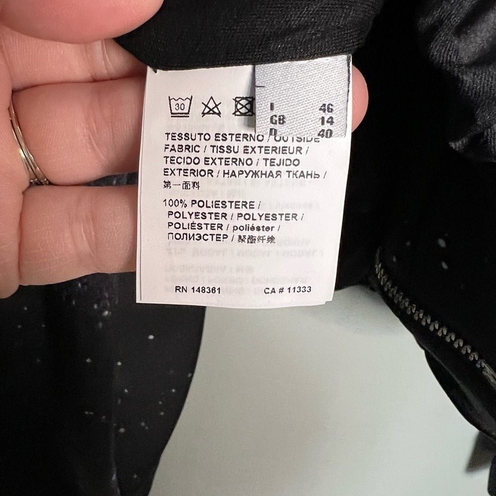 Pinko Galaxy Print Track Bomber Jacket In Black tech retro 80s style alien space - Picture 5 of 14